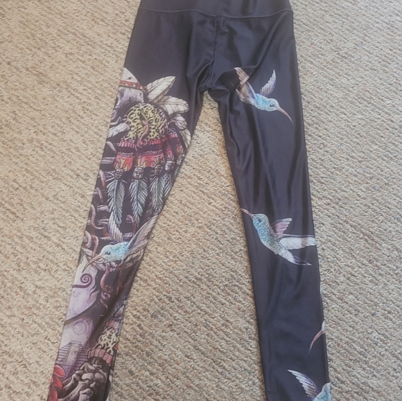 Womens Femaile Skull Leggings S to M Stretch - Picture 2 of 4